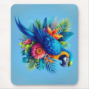 Kleurrijke, blauwe tropische ara muismat