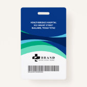 Kleurrijke Blauwe Vloeiende Ontwerp Medische ident Badge (Achterkant)