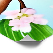 Kleurrijke blauwe vogel zittend op een bloeiende t poster (Hoek)