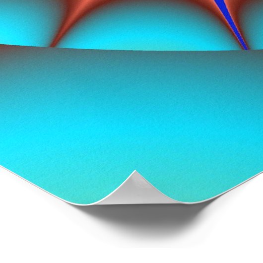 Kleurrijke Blauwgroen, Roze en Groene Fractal Poster (Hoek)