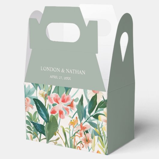 Kleurrijke bloeiende bloemenbruiloft bedankdoosjes (Geopend)