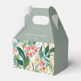 Kleurrijke bloeiende bloemenbruiloft bedankdoosjes