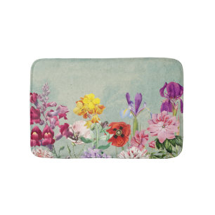Kleurrijke bloeiende mooie wilde bloemen badmat