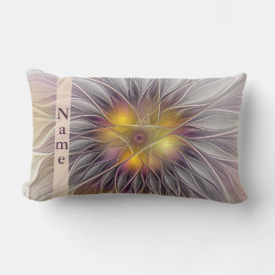 Kleurrijke Bloem, Abstracte Fractale Naam Kussen