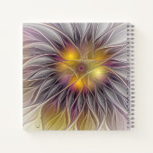 Kleurrijke Bloem, Abstracte Fractale Naam Notitieboek (Achterkant)