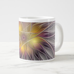 Kleurrijke Bloem, Abstracte Moderne Fractal Extra Grote Beker