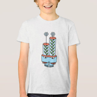 Kleurrijke bloem-achtige Kawaii schattige karakter Tri-Blend Shirt