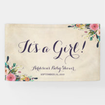 Kleurrijke Bloem Baby shower Banner Groot