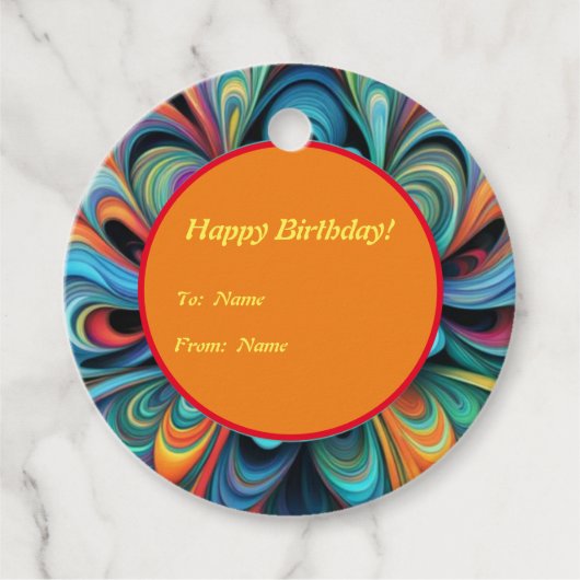 Kleurrijke Bloem Boho Bedankjes Labels (Voorkant)