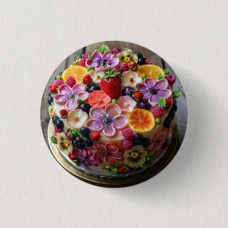 Kleurrijke bloem fondant cake ronde button 3,2 cm