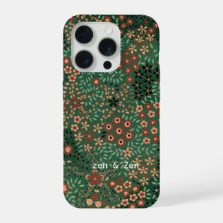 Kleurrijke Bloem I Japanse Kunst I Groen en Rood iPhone 15 Pro Hoesje