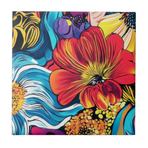 Kleurrijke Bloem iPhone Hoesje Tegeltje