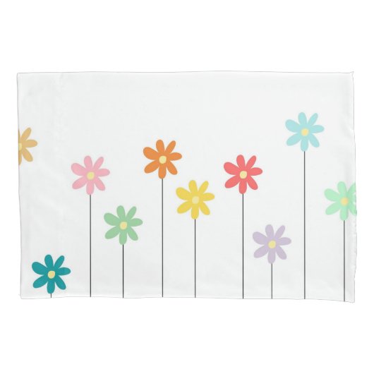  kleurrijke bloem kussensloop (Voorkant)