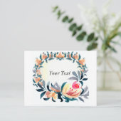 Kleurrijke Bloem Lijst Uitnodiging Briefkaart (Staand voorkant)