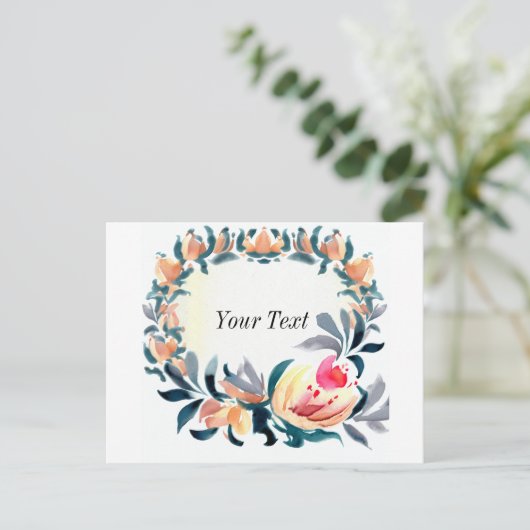 Kleurrijke Bloem Lijst Uitnodiging Briefkaart (Staand voorkant)