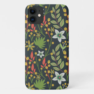 Kleurrijke bloem naadloze patroonbloemen en verlat iPhone 11 hoesje