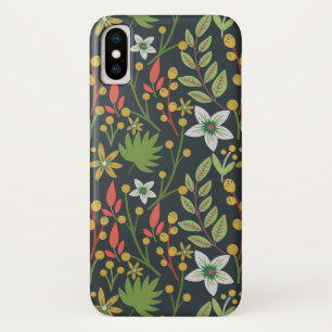 Kleurrijke bloem naadloze patroonbloemen en verlat iPhone x hoesje