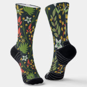 Kleurrijke bloem naadloze patroonbloemen en verlat sokken (Gebogen)