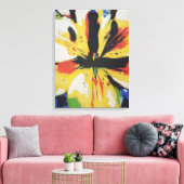 kleurrijke bloem originele abstracte kunst canvas afdruk (Insitu (Woonkamer))