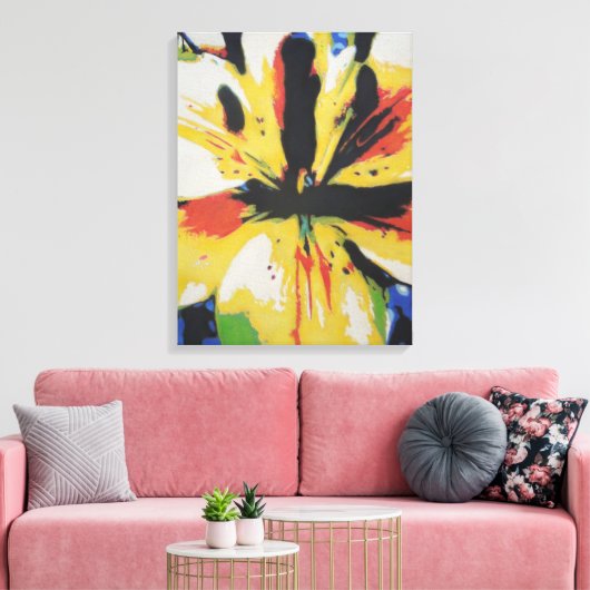kleurrijke bloem originele abstracte kunst canvas afdruk (Insitu (Woonkamer))