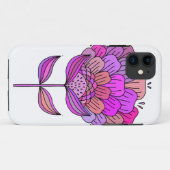 Kleurrijke bloem retro groovy roze mauve golvend Case-Mate iPhone case (Achterkant (horizontaal))