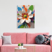 Kleurrijke Bloem Wand Art Design Canvas Afdruk (Insitu (Woonkamer))