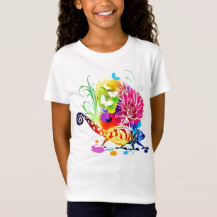 Kleurrijke bloemachtige hagedis t-shirt