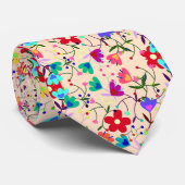 Kleurrijke bloemblaadjes loof ontwerp stropdas (Opgerold)