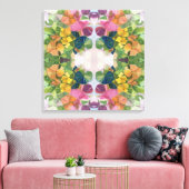 Kleurrijke bloemblaadjes Waterverf Patroon Schilde Canvas Afdruk (Insitu (Woonkamer))