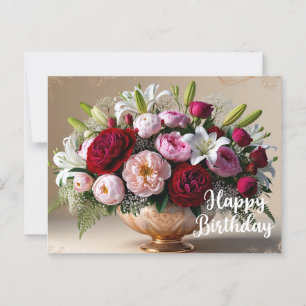 Kleurrijke bloemboeket voor verjaardag  briefkaart