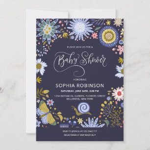 Kleurrijke Bloemen Baby shower Invitation Kaart