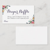 Kleurrijke Bloemen Baby shower Luier Raffle Ticket Informatiekaartje (Voorkant / Achterkant)