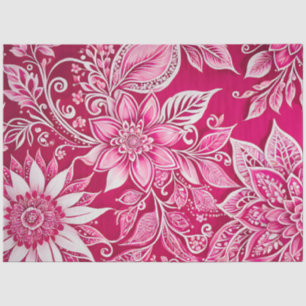 Kleurrijke Bloemen Batik Art Tissue Papier