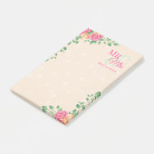 Kleurrijke bloemen Beige achtergrond Post-it® Notes (Schuin)