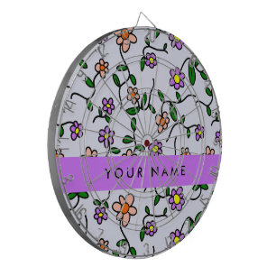 Kleurrijke bloemen, blauwe achtergrond, Paarse Dartbord