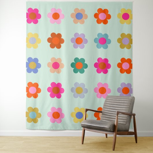 Kleurrijke Bloemen Bloemen Wandkleed (In situ)