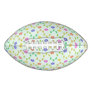 Kleurrijke bloemen, bloemmotief, groen, boho american football