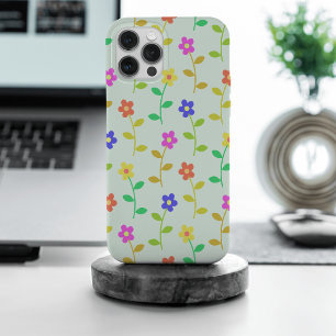 Kleurrijke bloemen, bloemmotief, groen, boho iPhone 15 pro max hoesje