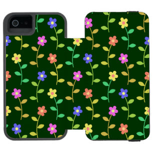 Kleurrijke Bloemen, Bloemmotief, Groene Elementen,