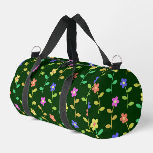 Kleurrijke Bloemen, Bloemmotief, Groene Elementen, Plunjezak