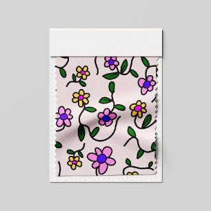 Kleurrijke Bloemen, Bloemmotief, Groene Elementen, Stof