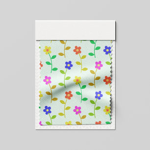Kleurrijke Bloemen, Bloemmotief, Groene Elementen, Stof