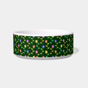 Kleurrijke Bloemen, Bloemmotief, Groene Elementen, Voerbakje