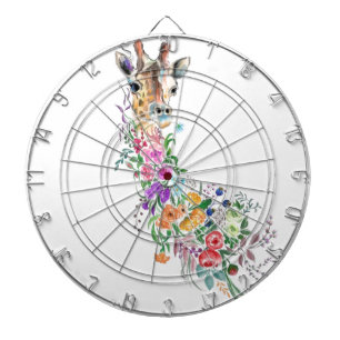 Kleurrijke Bloemen Boeket Giraffe Dart Board Dartbord