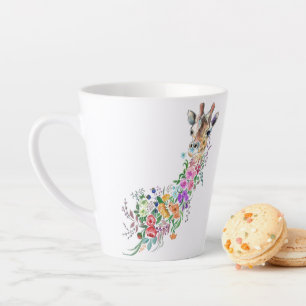 Kleurrijke Bloemen Boeket Giraffe Latte Mok