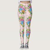 Kleurrijke Bloemen Boeket Leggings – Levendige Bot (Voorkant)