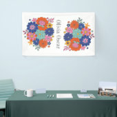 Kleurrijke Bloemen Boho Helder Bloem Illustratie Spandoek (Beurs)