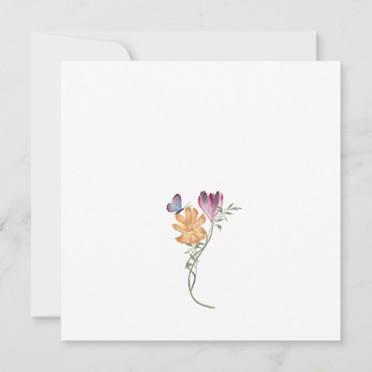 Kleurrijke bloemen bruids douche uitnodiging (Achterkant)