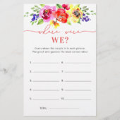 Kleurrijke Bloemen Bruidsfeest Spel Waar waren we (Voorkant)