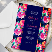 Kleurrijke bloemen bruiloft uitnodiging met stijlv